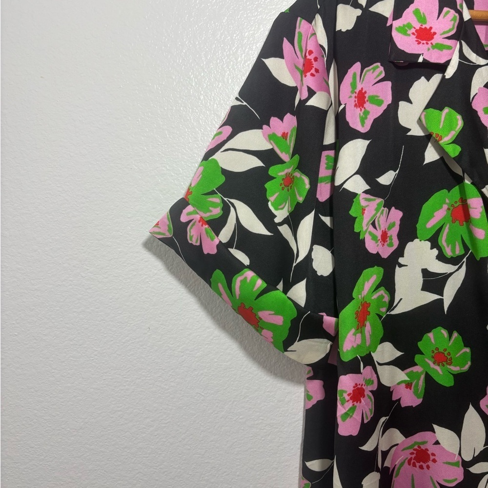 Who What Wear Floral Wrap Tie Blouse Top Black Pink Green | XXL - Picture 6 of 13